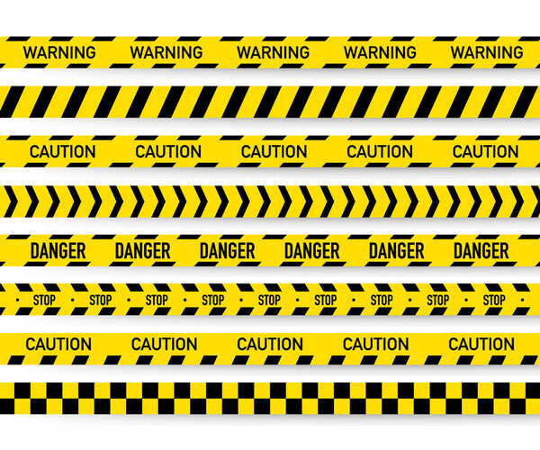 Black and yellow police stripe. Vector illustration
