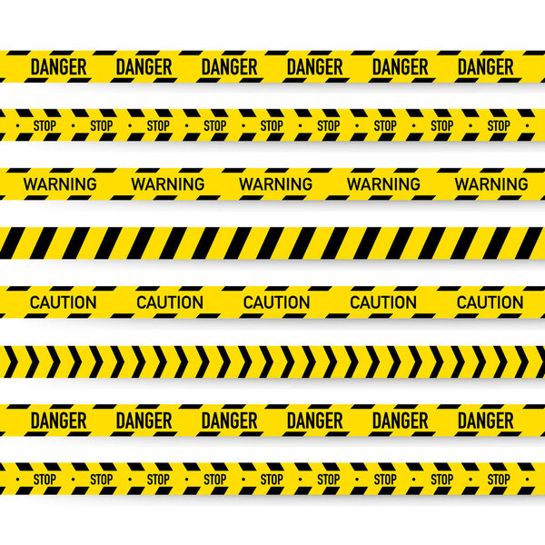 Black and yellow police stripe. Vector illustration