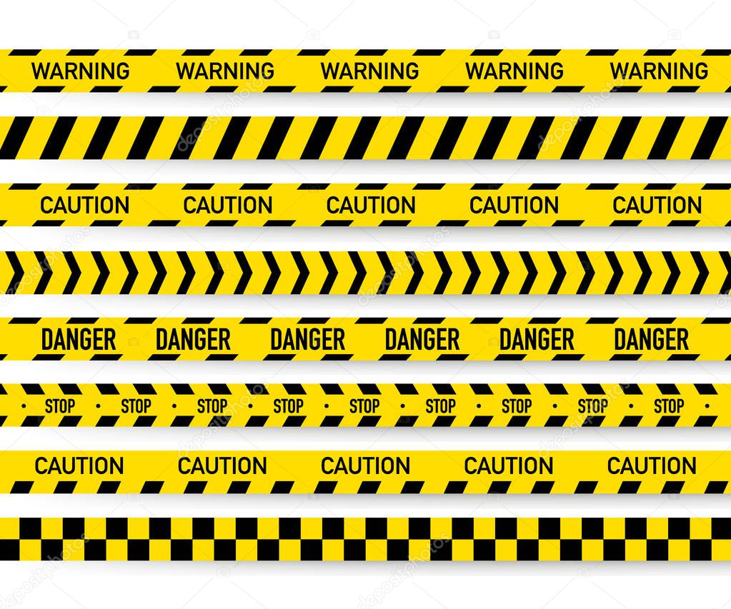 Black and yellow police stripe. Vector illustration