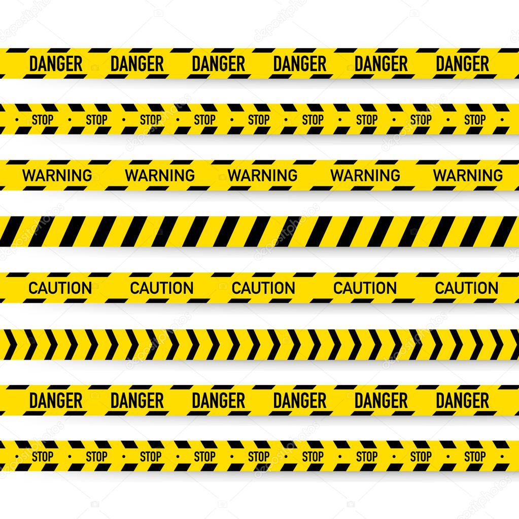 Black and yellow police stripe. Vector illustration