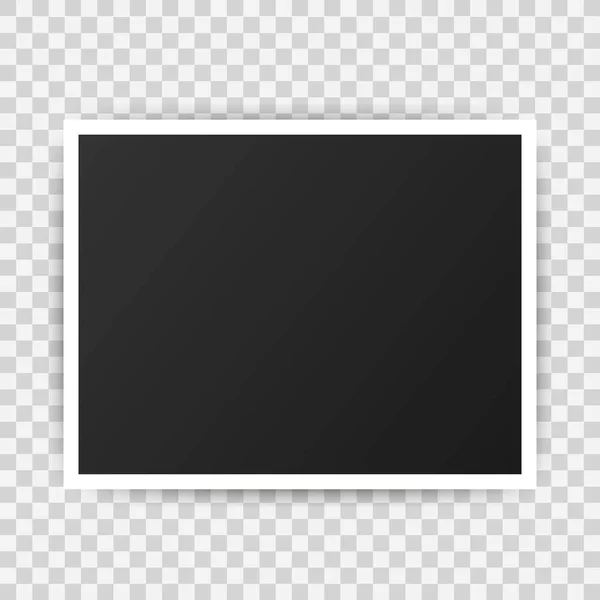 フォト フレーム モックアップ デザイン。リアルな写真イメージの空白。ベクトル図. — ストックベクタ