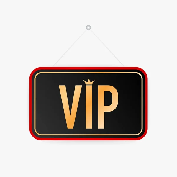 VIP hanging sign on white background. Sign for door. Vector illustration. — Stock Vector