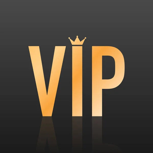 Golden symbol of exclusivity, the label VIP with glitter. Very important person - VIP icon on dark background Sign of exclusivity with bright, Golden glow. Vector illustration. — Stock Vector