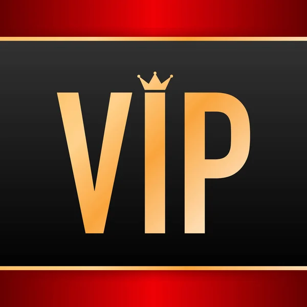 Golden symbol of exclusivity, the label VIP with glitter. Very important person - VIP icon on dark background Sign of exclusivity with bright, Golden glow. Vector illustration. — Stock Vector
