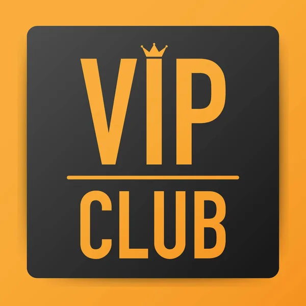 Vip club label sur fond noir. Illustration vectorielle. — Image vectorielle