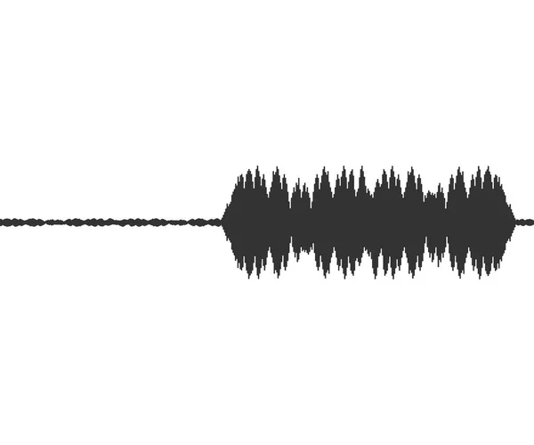 Música negra ondas de sonido sobre fondo blanco. Tecnología de audio, pulso musical. Ilustración vectorial . — Vector de stock