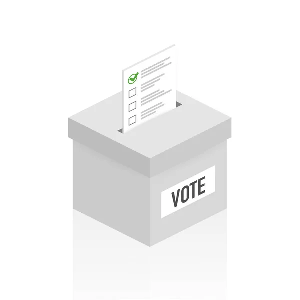 Concept in vlakke stijl - hand papier aanbrengend de stembus stemmen. Vectorillustratie. — Stockvector