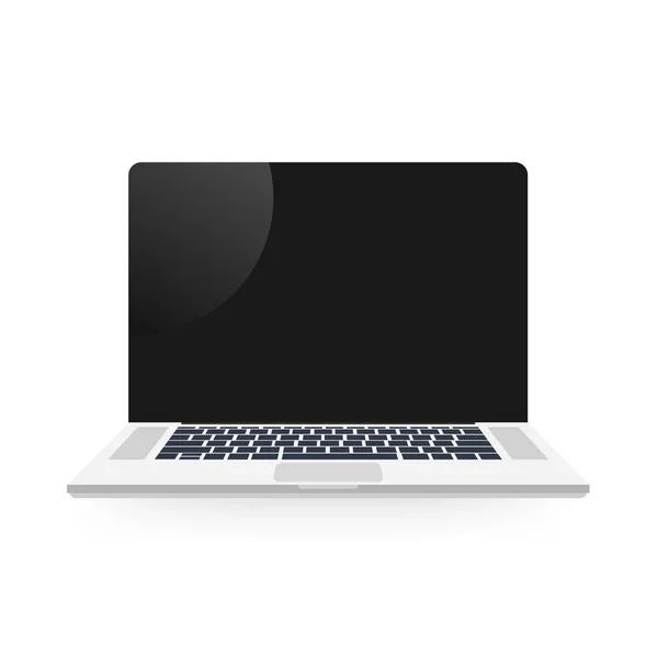 Laptop im flachen Stil. Computersymbol. Vektorillustration — Stockvektor