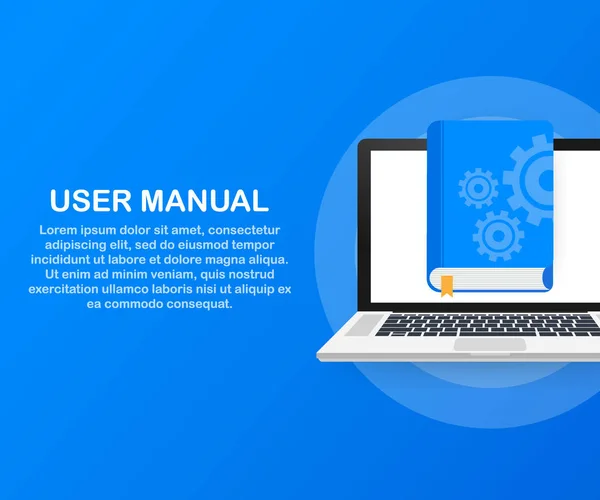 Concepto Manual de usuario para página web, banner, redes sociales. Ilustración vectorial — Vector de stock
