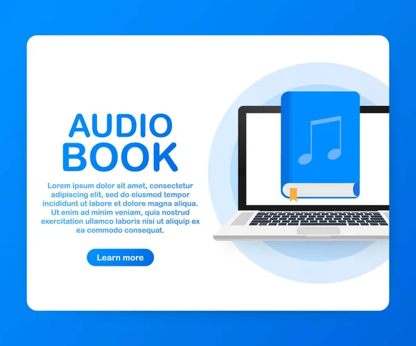 Concept audio book for web page, banner, social media. Vector illustration