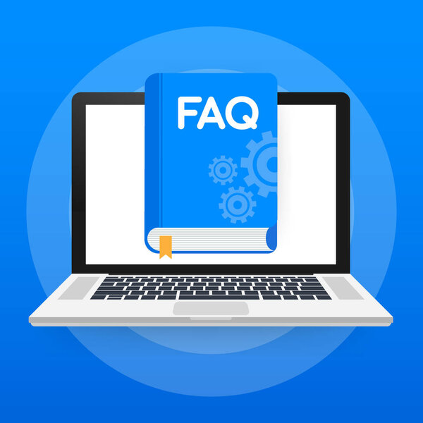 Concept FAQ book for web page, banner, social media. Vector illustration