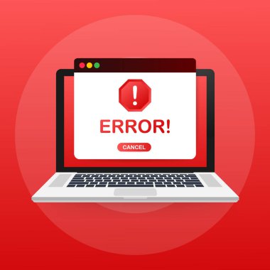 Pencere işletim sistemi hata uyarı. Vektör çizim.