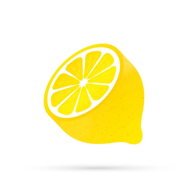 Lemon. Ilustración vectorial de limón amarillo aislado sobre fondo blanco . — Archivo Imágenes Vectoriales