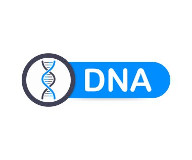 DNA rozet, kutsal kişilerin resmi, damga, logo. Vektör çizim.
