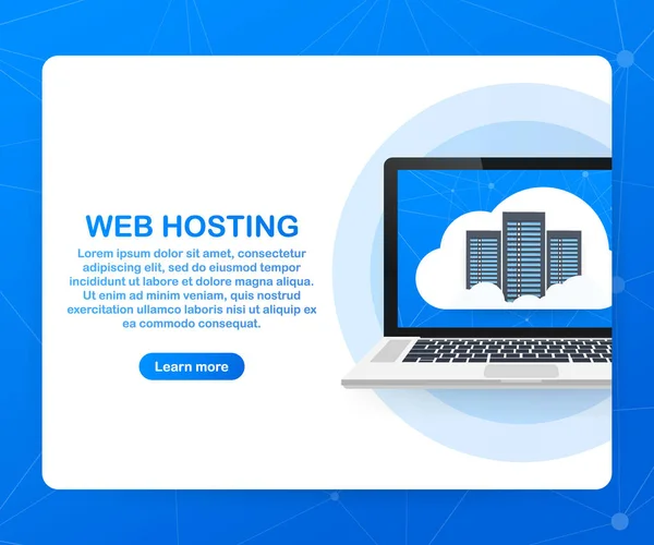 Web hosting koncept med cloud computing ikoner design. Vektorillustration. — Stock vektor