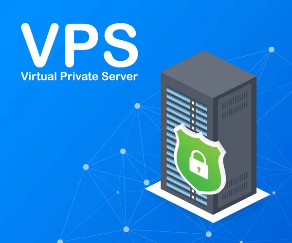 Vps Virtual Private Server Web Hosting Servizi Infrastruttura Tecnologia Illustrazione — Vettoriale Stock