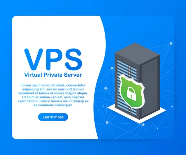 VPS Virtual private server web hosting servizi di infrastruttura tecnologia. Illustrazione vettoriale . — Vettoriale Stock
