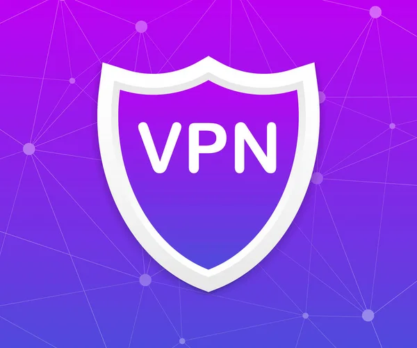 Assinatura VPN Safety Shield. Ilustração vetorial . — Vetor de Stock