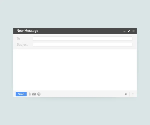 Szablon e-mail. Puste okno przeglądarki e-mail. Wiadomość e-mail strona wektor ramki. Ilustracja wektora. — Wektor stockowy