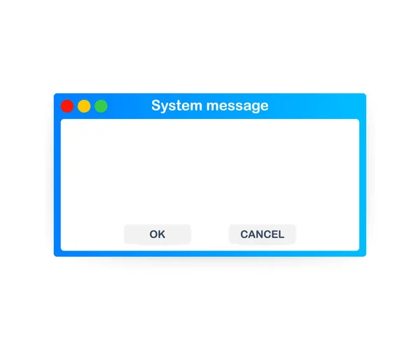 Шаблон сообщений оперативной системы старой школы. Классический интерфейс с функциями OK и Cancel Bons. Векторная иллюстрация . — стоковый вектор