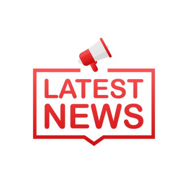 Megafon el, iş kavramı ile metin son haberler. Vektör çizim