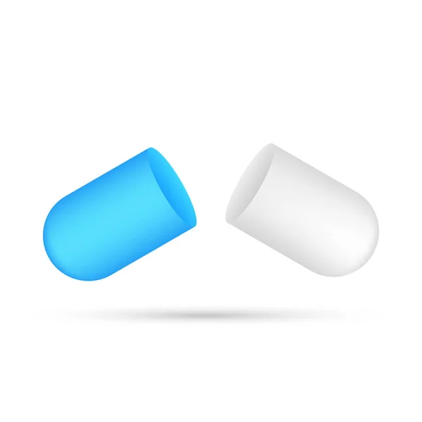 Capsule pil. Kleine ballen gieten van een open medische capsule. Vectorillustratie. — Stockvector