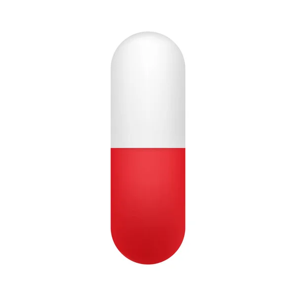 カプセル錠剤。白い背景の上のカプセルで現実的な錠剤ブリスター。ベクトル図. — ストックベクタ