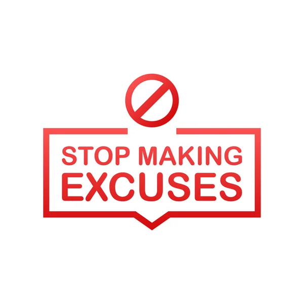 Hand met megafoon met Stop maken van Excuses. Vectorillustratie. — Stockvector
