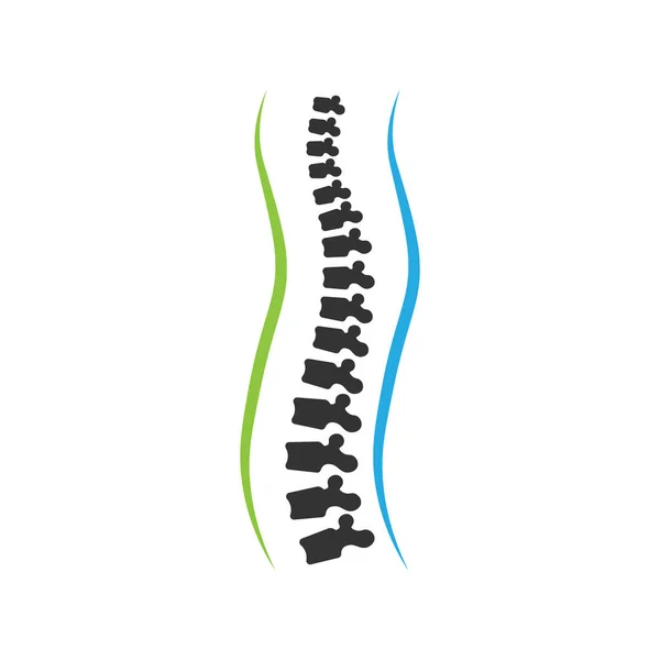 Modelo de logotipo de símbolo de diagnóstico de coluna vertebral. Ilustração vetorial . — Vetor de Stock