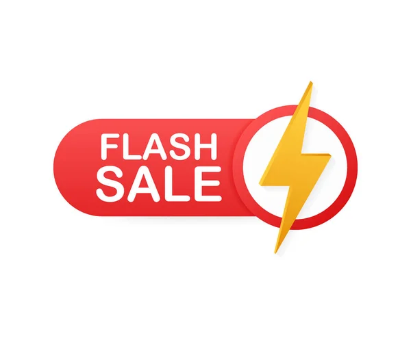 Venta flash. Banner de cinta flash, pergamino, etiqueta de precio, pegatina, insignia, póster. Ilustración vectorial . — Vector de stock