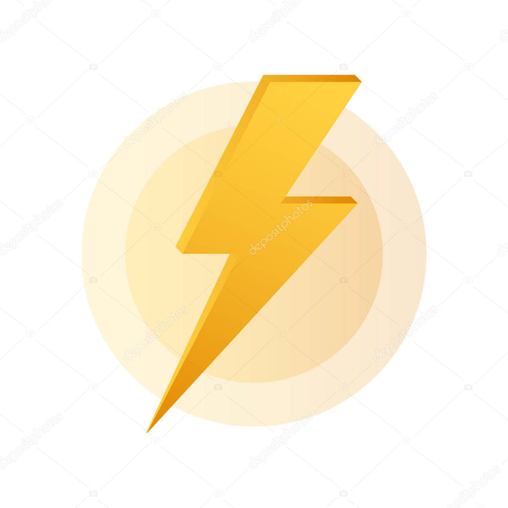 Lightning bolt. Thunder bolt, lighting strike expertise. Vector illustration.
