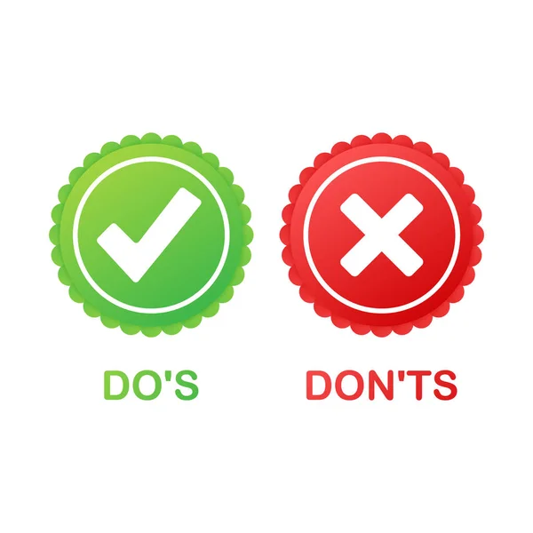 Do 's y Don' t like thumbs up or down. plano simple pulgar hacia arriba símbolo mínimo redondo logotipo elemento conjunto diseño gráfico aislado en blanco. Ilustración vectorial . — Archivo Imágenes Vectoriales