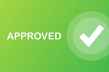 Onaylı madalya. Yuvarlak kaşe onaylı ve ürün, yazılım ve Hizmetleri test. Vektör çizim.