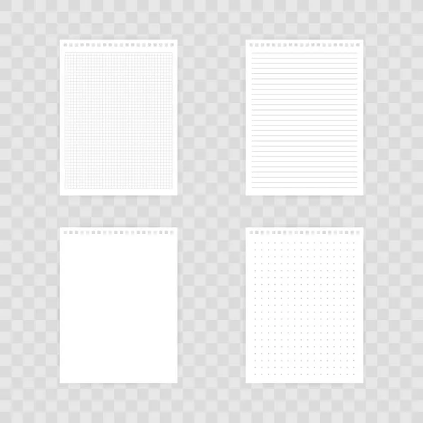 Mockup Notebook, com lugar para a sua imagem, texto ou detalhes de identidade corporativa. Mock Blank com sombra em fundo transparente. Ilustração vetorial. — Vetor de Stock
