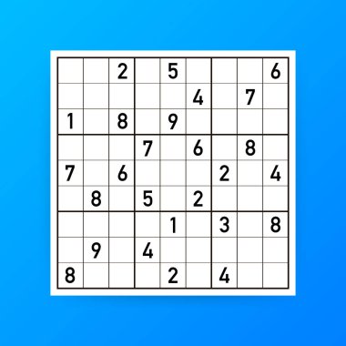 Sudoku Bulmaca oyunu. Numaraları ile vektör sudoku bulmaca oyunu. Vektör çizim.
