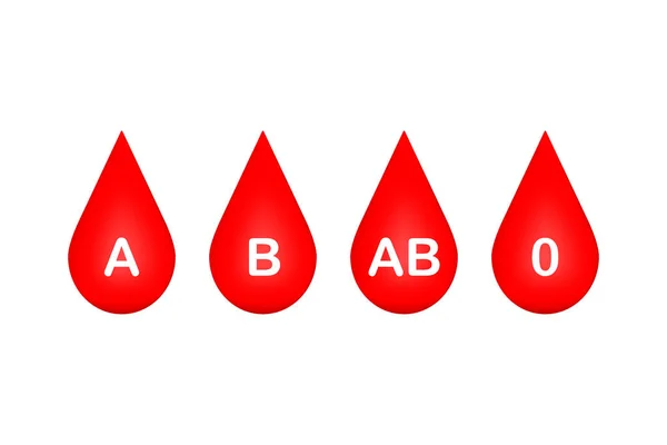 Goutte de sang, groupe sanguin sur fond blanc. Illustration vectorielle . — Image vectorielle