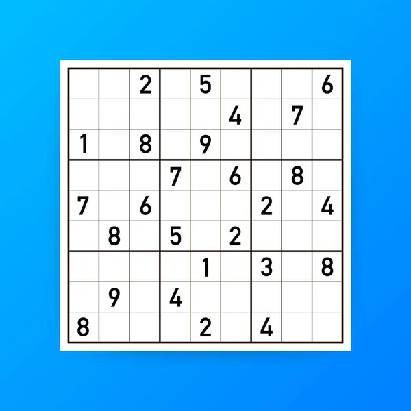 Sudoku-Puzzlespiel. Vektor-Sudoku-Puzzle mit Zahlen. Vektorillustration. — Stockvektor