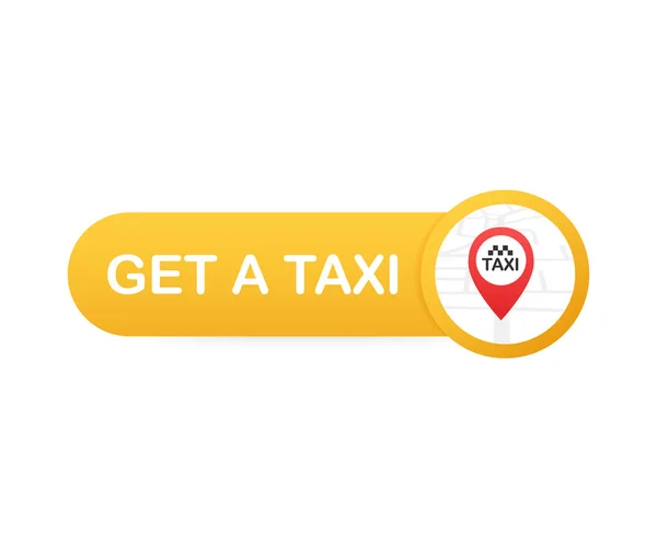 Coge un taxi. Banner de taxi. Aplicación móvil en línea pedir servicio de taxi ilustración horizontal. Ilustración vectorial . — Archivo Imágenes Vectoriales