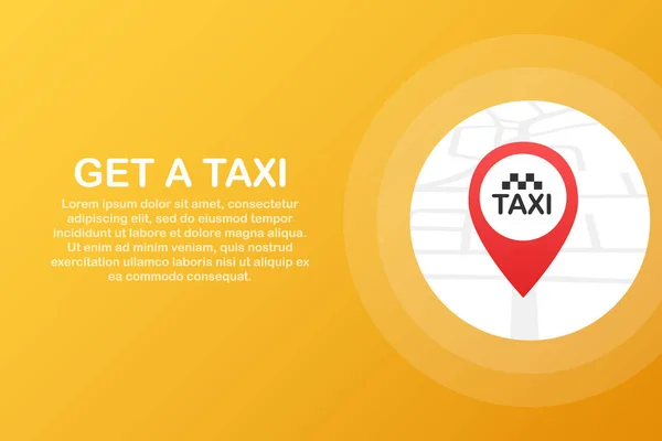 Get a taxi. Taxi banner. Online mobile application order taxi service horizontal illustration. Vector illustration.