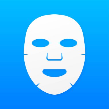 Yüz maskesi düz simgesi. Tıp, kozmetoloji ve sağlık hizmetleri. Vektör illüstrasyonu.