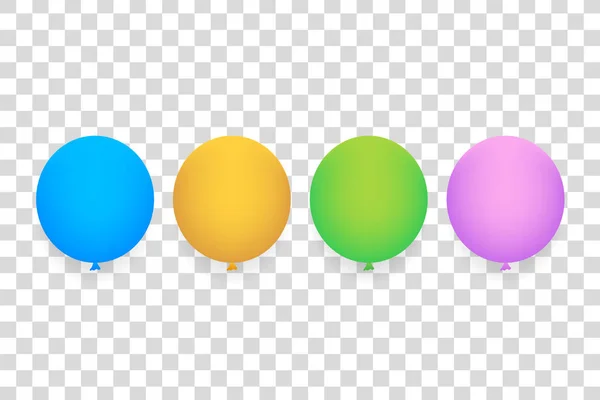 五颜六色的现实氦气球。有光泽的现实气球生日派对。向量例证 — 图库矢量图片