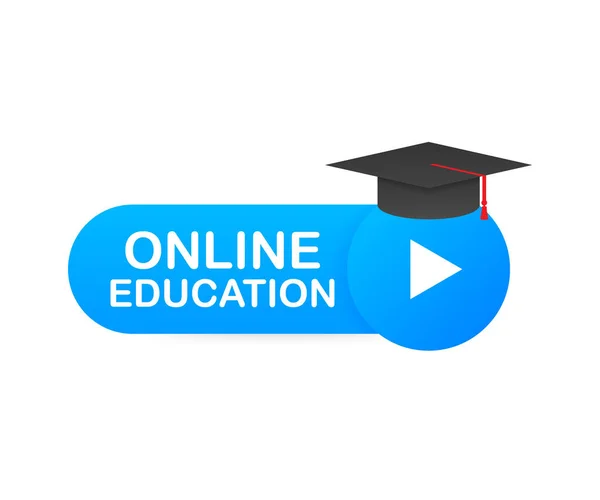 Online onderwijs concept banner. Online trainingen. Tutorials, e-learning. Vectorillustratie. — Stockvector