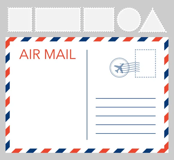 郵便局のカードは、白い背景で隔離。ベクトル図 — ストックベクタ