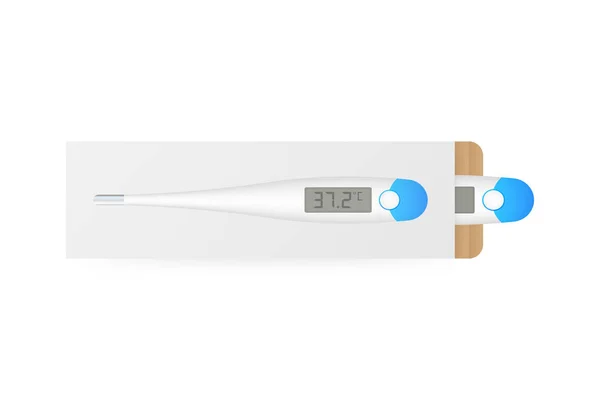 Medische thermometer. Thermometer op een witte achtergrond. Digitale thermometer. Vectorillustratie. — Stockvector