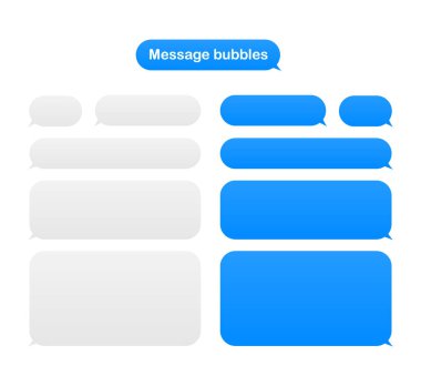 İleti kabarcıklar tasarım şablonu messenger sohbet için. Vektör çizim.