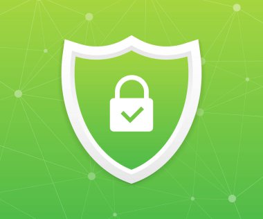 Gerçekçi kalkan, koruma ve güvenilirlik bir sembolü. Vektör çizim