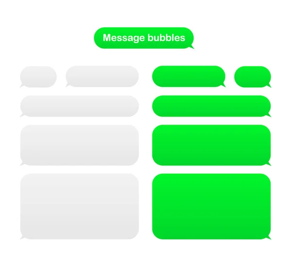 Modèle de conception de bulles de message pour le chat de messager. Illustration vectorielle . — Image vectorielle