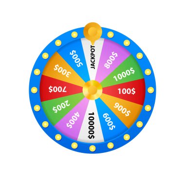 3D servet rulet. Oyun için servet tekerlek ve jackpotu kazanın. Online casino kavramı. Internet casino pazarlama.