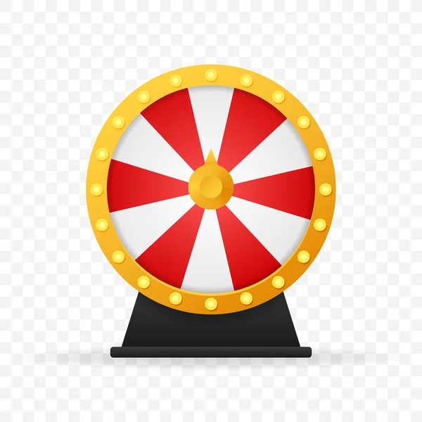 Ruleta 3d fortuna. Rueda de la fortuna para el juego y ganar el premio mayor. Concepto de casino en línea. Marketing de casino en Internet . — Vector de stock