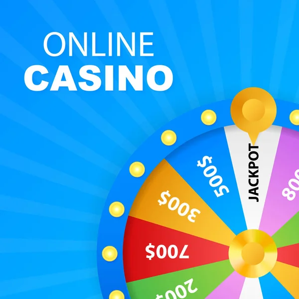 Roulette 3d fortune. Hjulet fortune spelet och vinn jackpotten. Online casino koncept. Internet casino marknadsföring. — Stock vektor